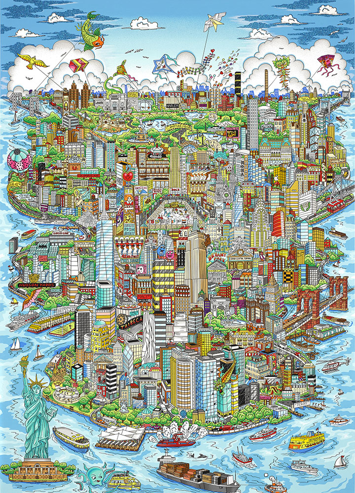 チャールズ・ファジーノの絵画作品　タイトルは、Magic Of Manhattan